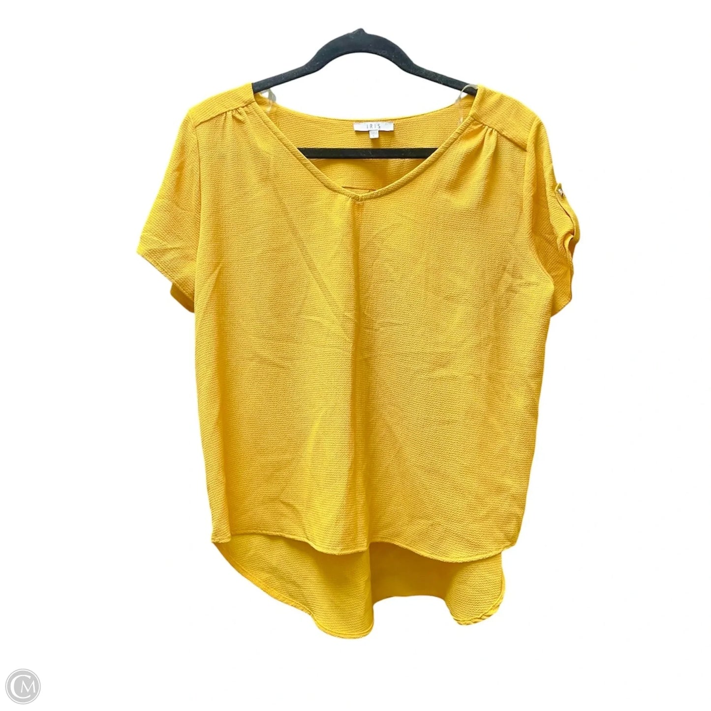 Top Short Sleeve By Iris In Gold, Size: L