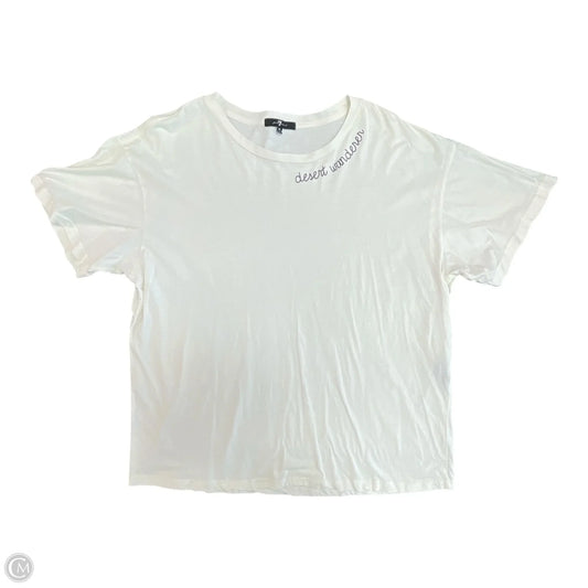 Top Short Sleeve Basic By 7 For All Mankind In Black & Cream, Size: Xl