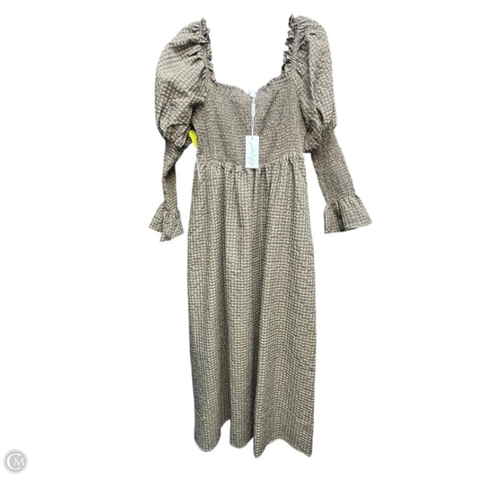 Dress Casual Midi By Petal & Pup In Checkered Pattern, Size: L
