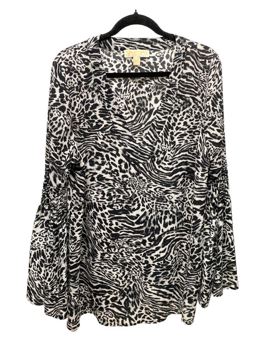 Top Long Sleeve By Michael By Michael Kors In Animal Print, Size: L