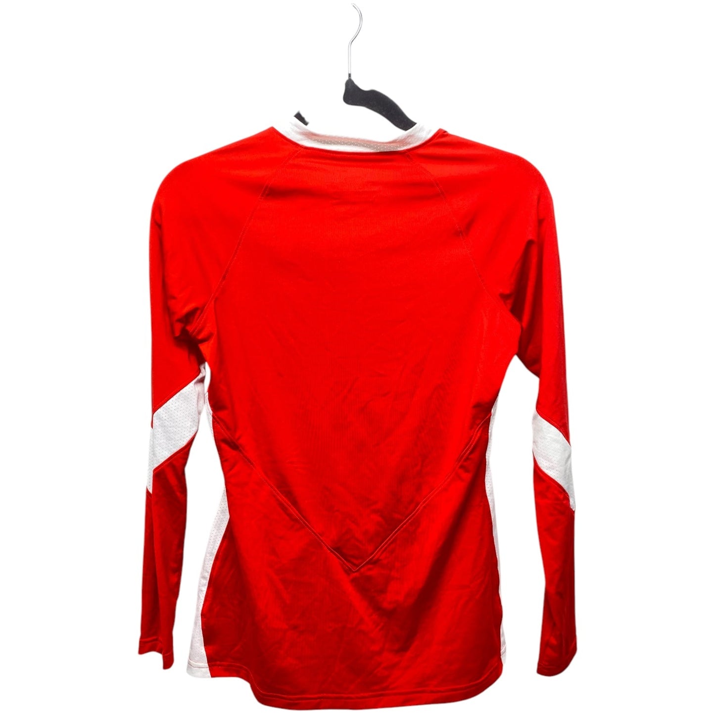 Athletic Top Long Sleeve Collar By Under Armour In Red, Size: S