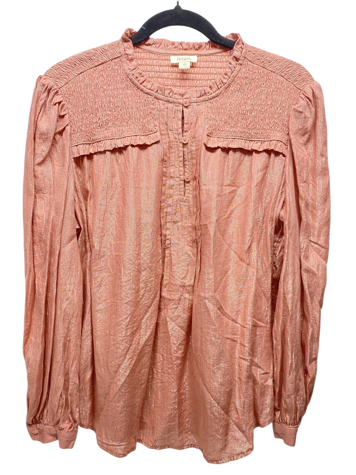 Top Long Sleeve By Ana In Mauve, Size: L