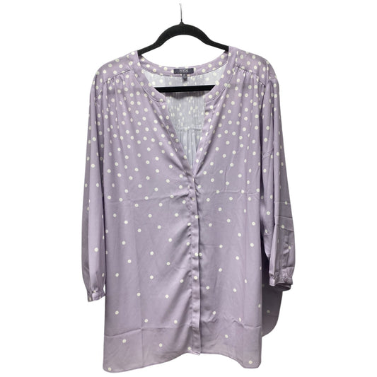 Top Long Sleeve By Not Your Daughters Jeans In Polkadot Pattern, Size: 3x