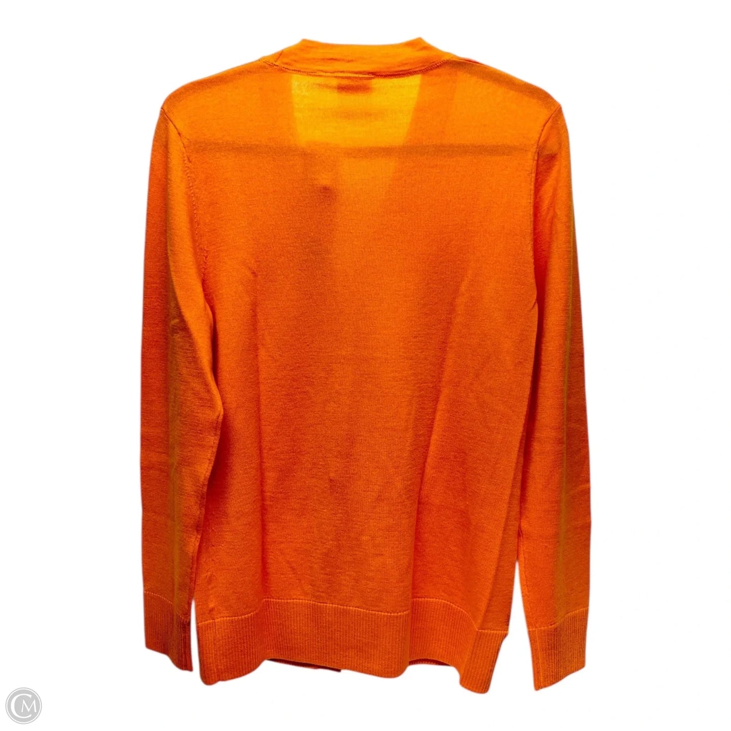Sweater Cardigan Designer By Tory Burch In Orange, Size: L
