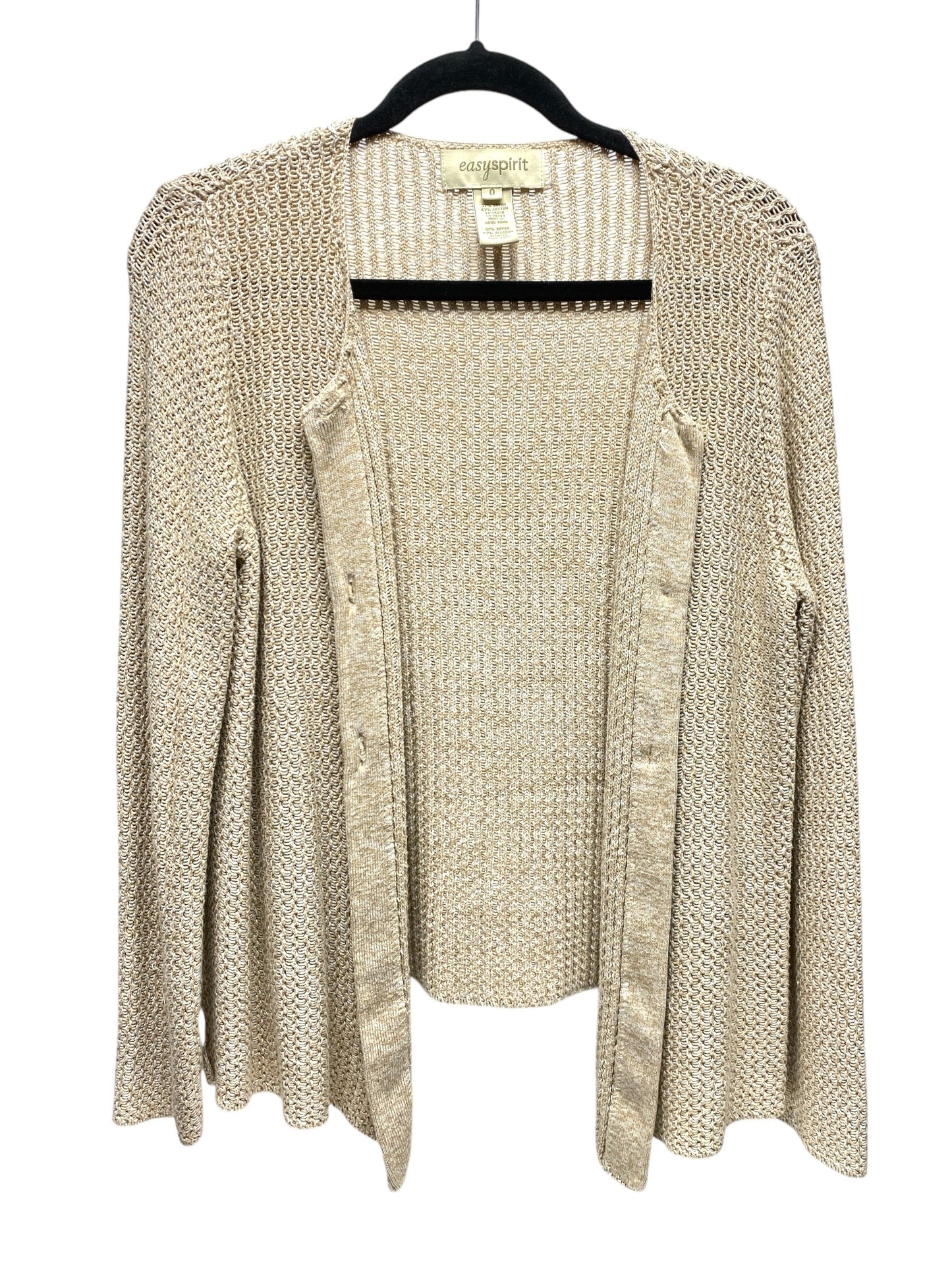 Sweater Cardigan By Easy Spirit In Beige, Size: 0