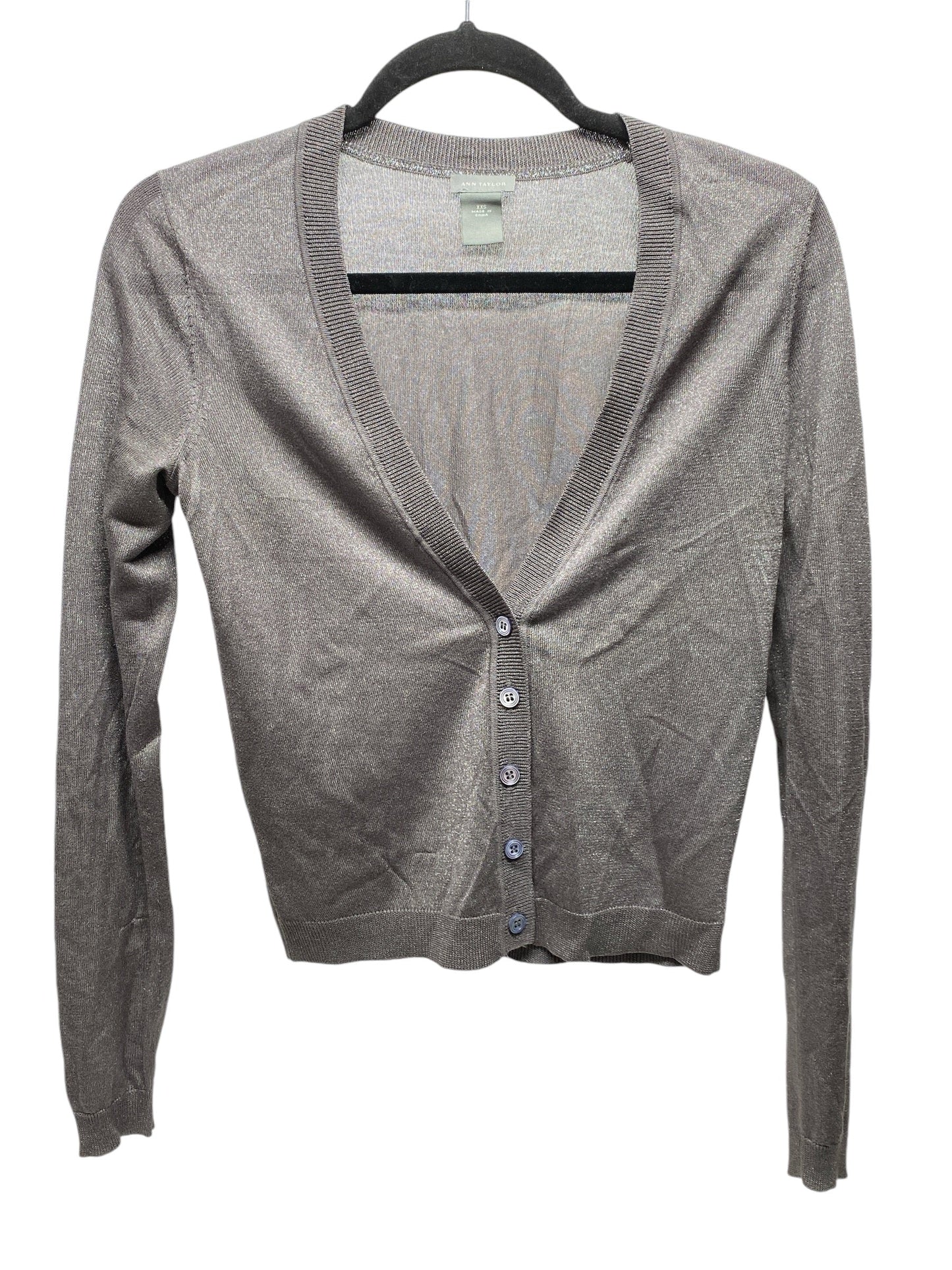 Cardigan By Ann Taylor In Grey, Size: Xxs