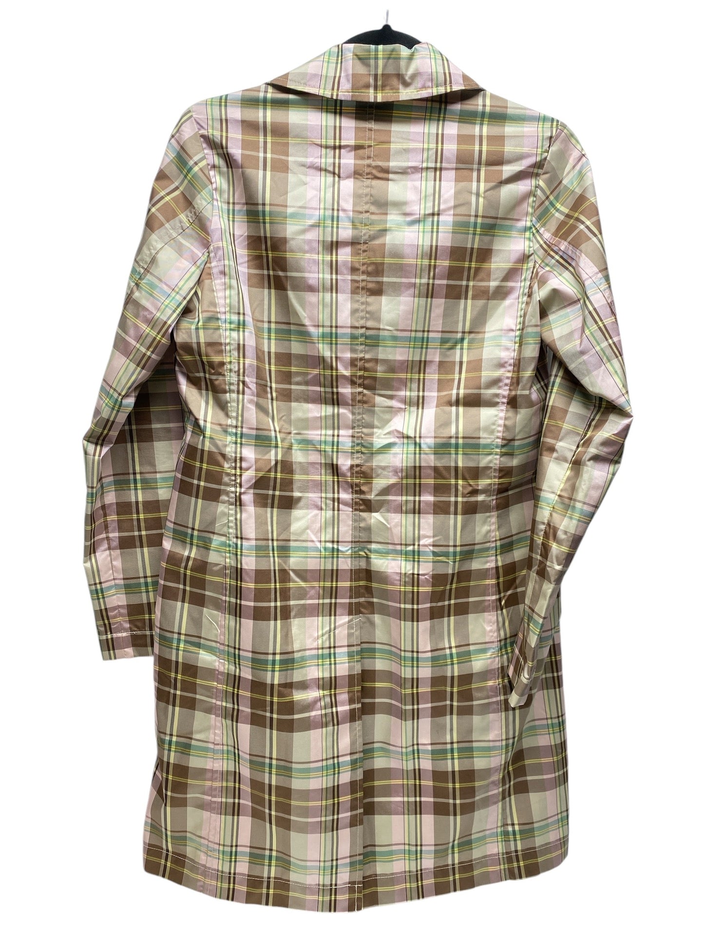 Coat Raincoat By Gap In Plaid Pattern, Size: S