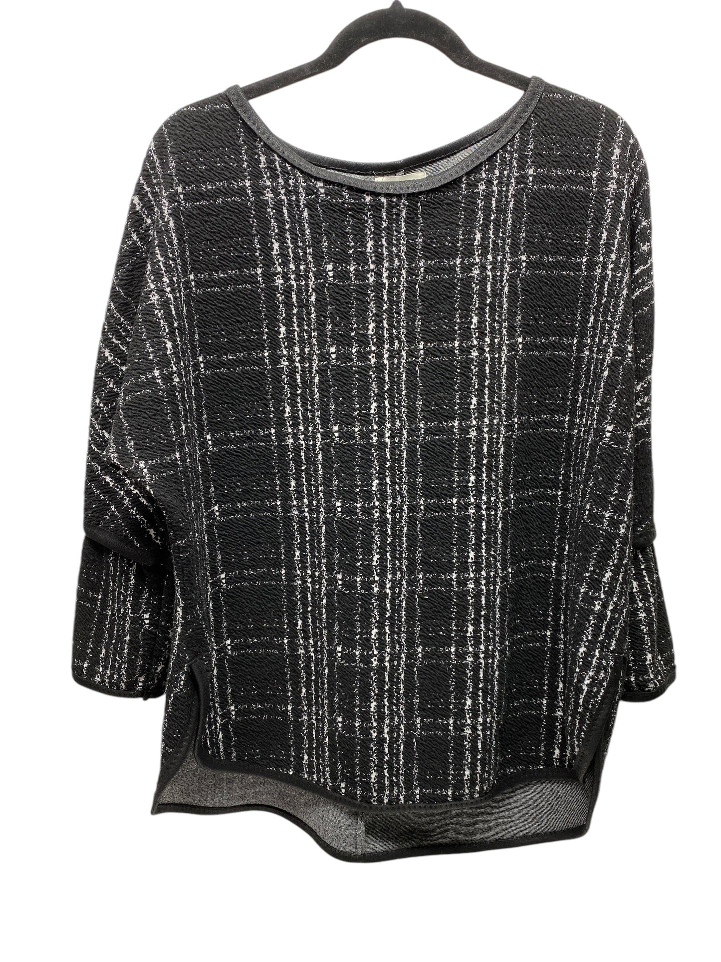 Top Long Sleeve By Max Studio In Black & White, Size: L