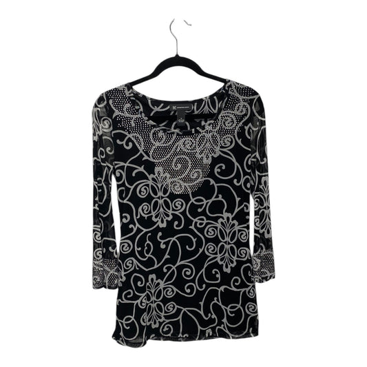 Tunic Long Sleeve By Inc In Black & White, Size: M