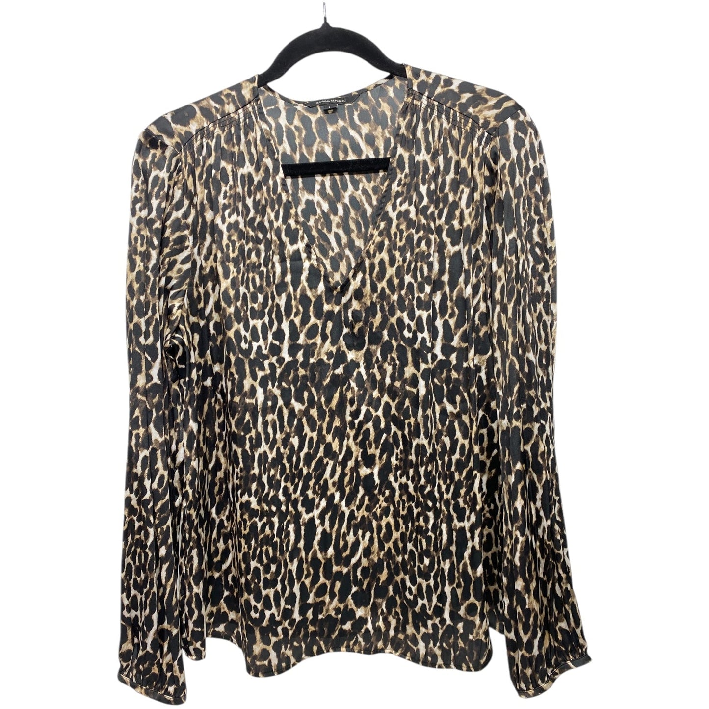 Top Long Sleeve By Banana Republic In Animal Print, Size: L