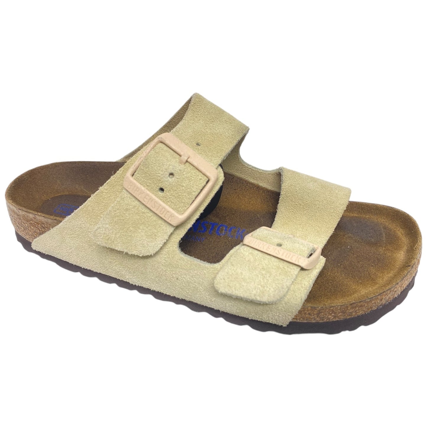 Sandals Flats By Birkenstock In Cream & Tan, Size: 6