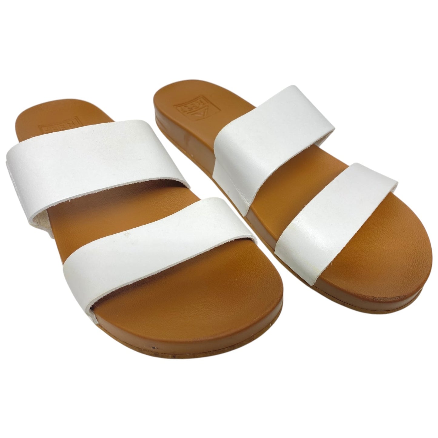 Sandals Flats By Reef In Brown & White, Size: 6.5