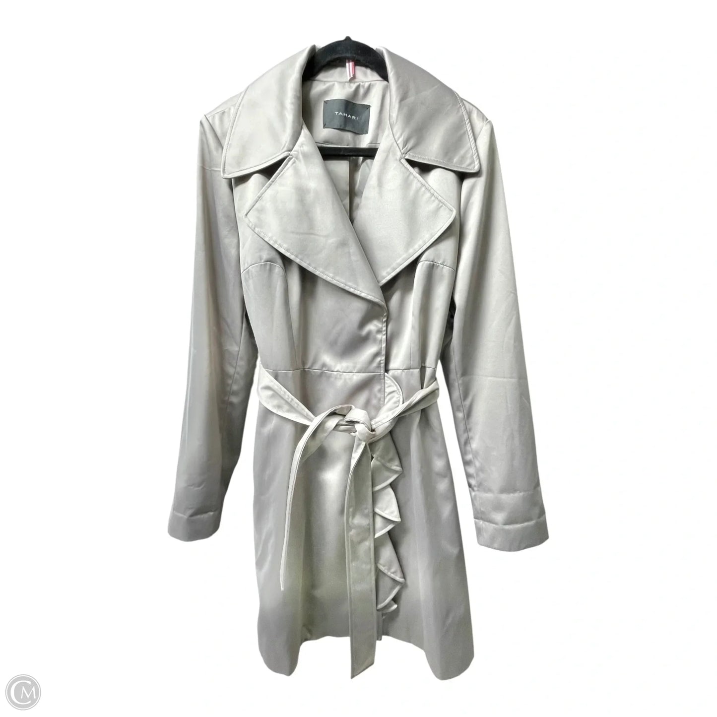 Coat Trench Coat By Tahari In Taupe, Size: M