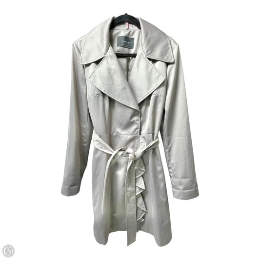 Coat Trench Coat By Tahari In Taupe, Size: M
