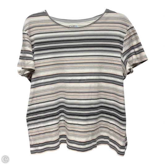 Top Short Sleeve By Croft And Barrow In Striped Pattern, Size: L