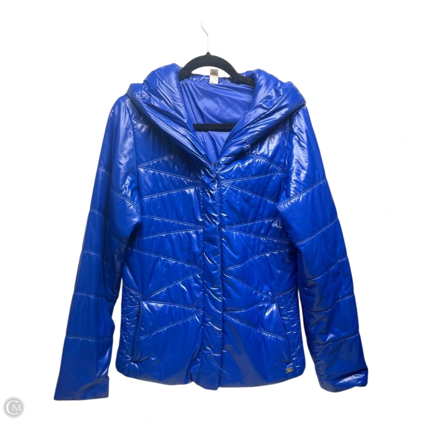 Coat Puffer & Quilted By Lucy In Blue, Size: L
