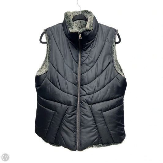 Vest Faux Fur & Sherpa By Clothes Mentor In Black & Brown, Size: M