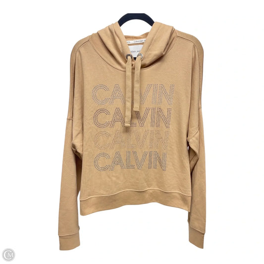 Sweatshirt Hoodie By Calvin Klein In Brown, Size: Xl