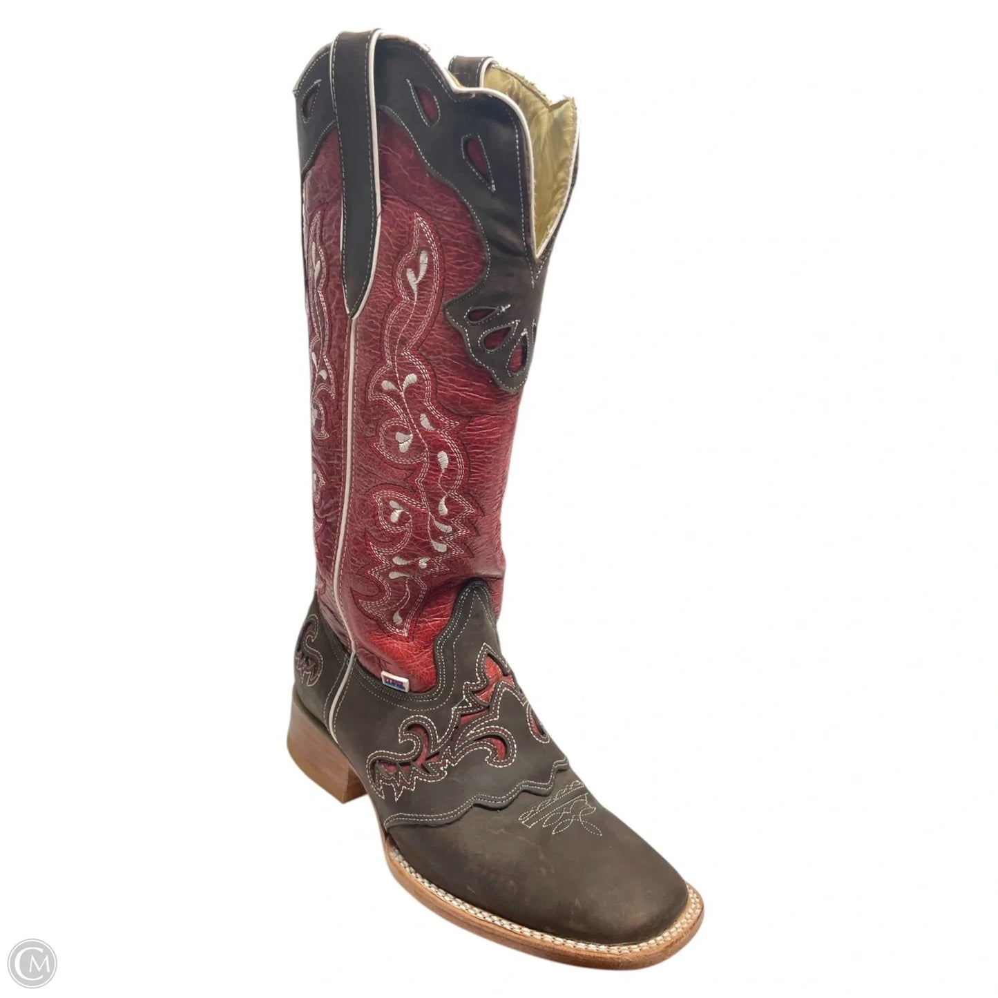 Boots Western By ROCKIN LEATHER -  In Brown & Red, Size: 9