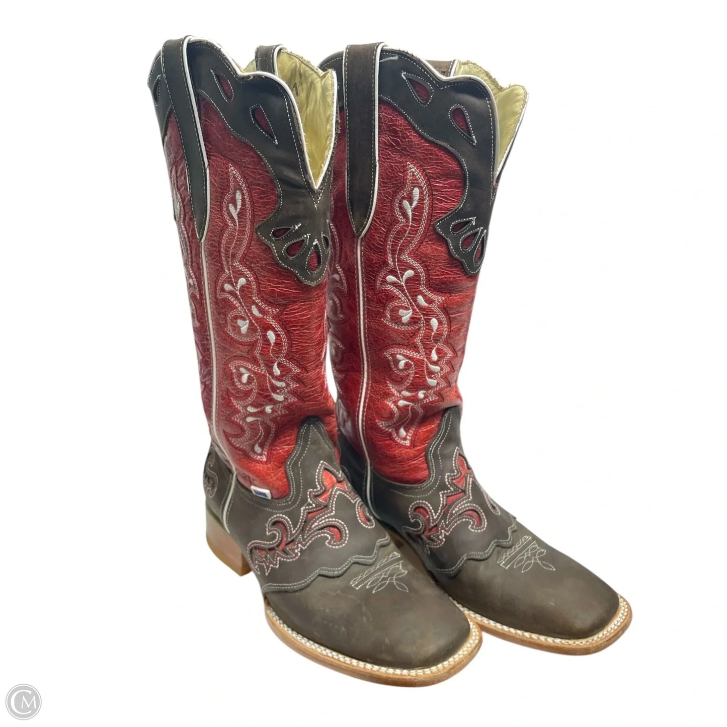 Boots Western By ROCKIN LEATHER -  In Brown & Red, Size: 9