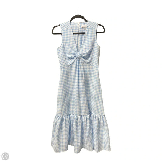 Dress Casual Midi By Calvin Klein In Checkered Pattern, Size: 2