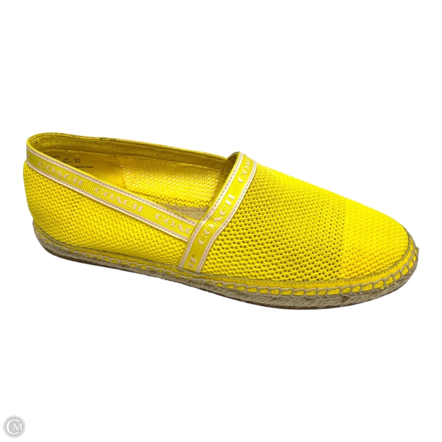 Shoes Designer By Coach In Yellow, Size: 10