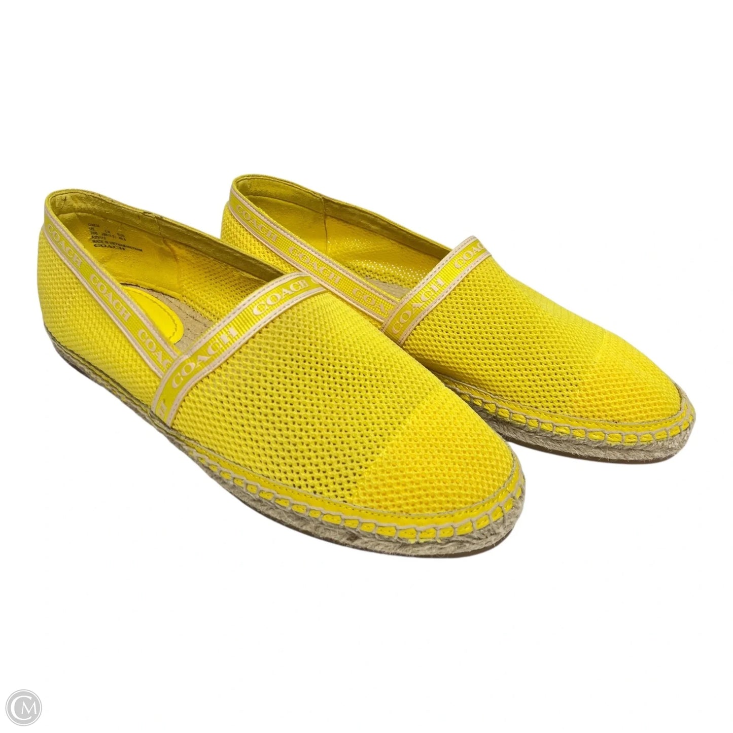 Shoes Designer By Coach In Yellow, Size: 10