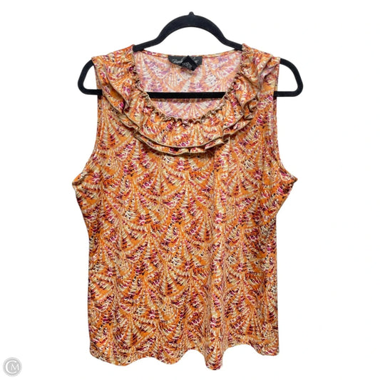 Top Sleeveless By Brandon Thomas In Orange, Size: Xl