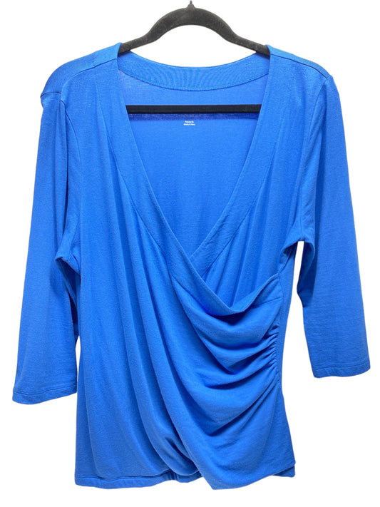 Top 3/4 Sleeve By Soft Surroundings In Blue, Size: Petite   Xl