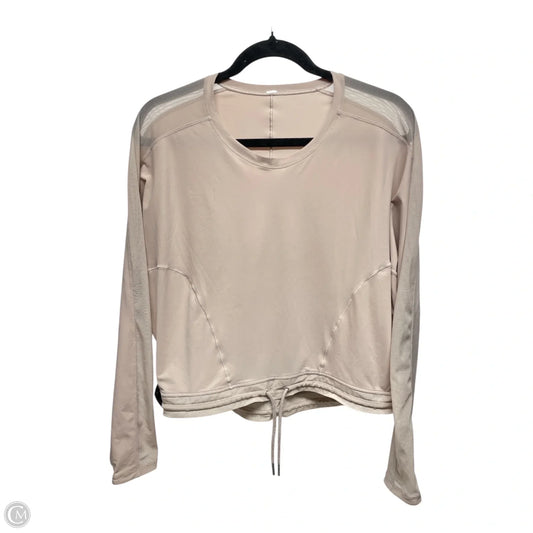 Athletic Top Long Sleeve Crewneck By Lululemon In Tan, Size: S