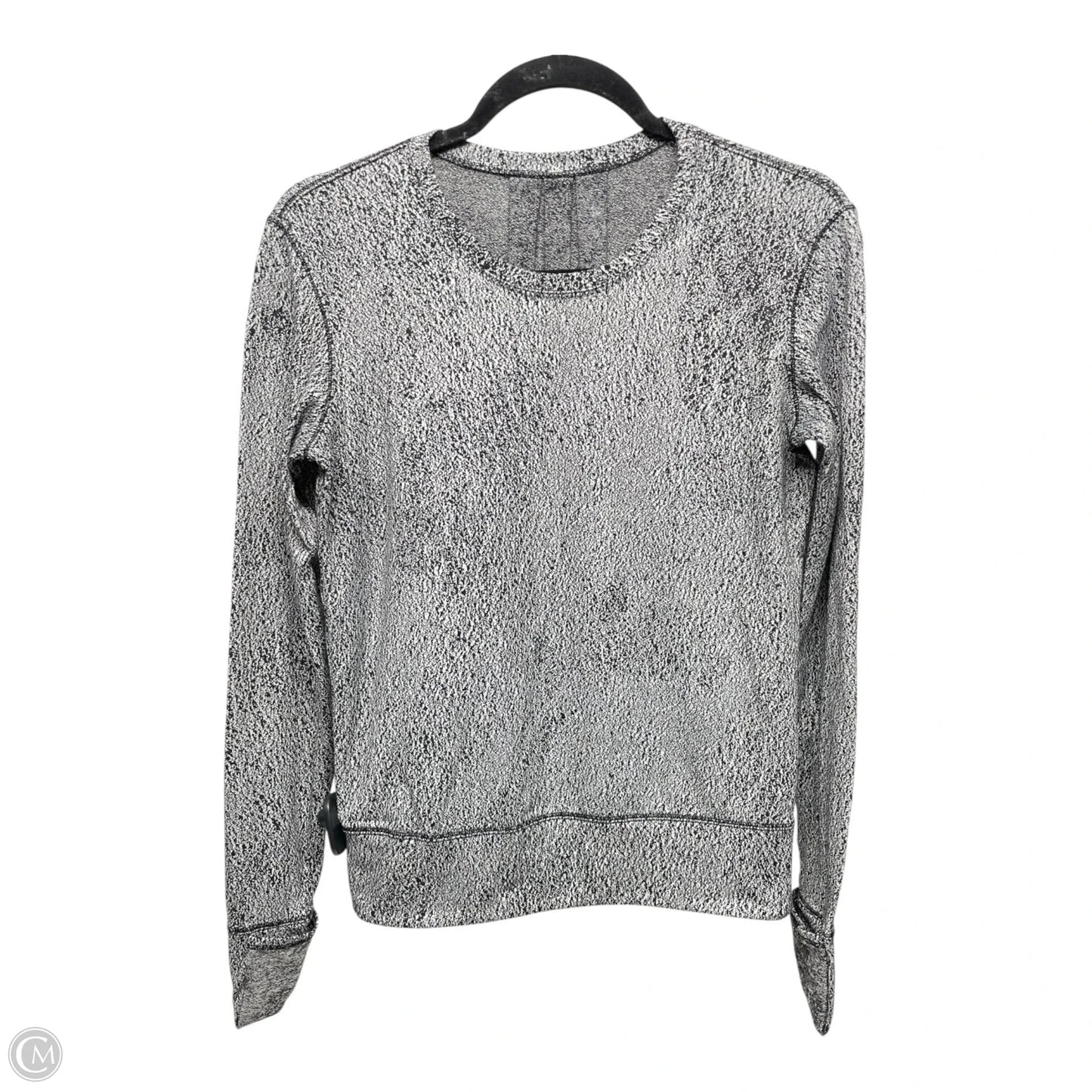 Athletic Top Long Sleeve Crewneck By Lululemon In Black & White, Size: S