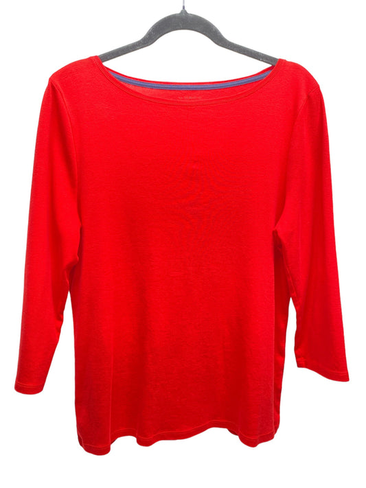 Top 3/4 Sleeve By Talbots In Red, Size: Petite   Xl