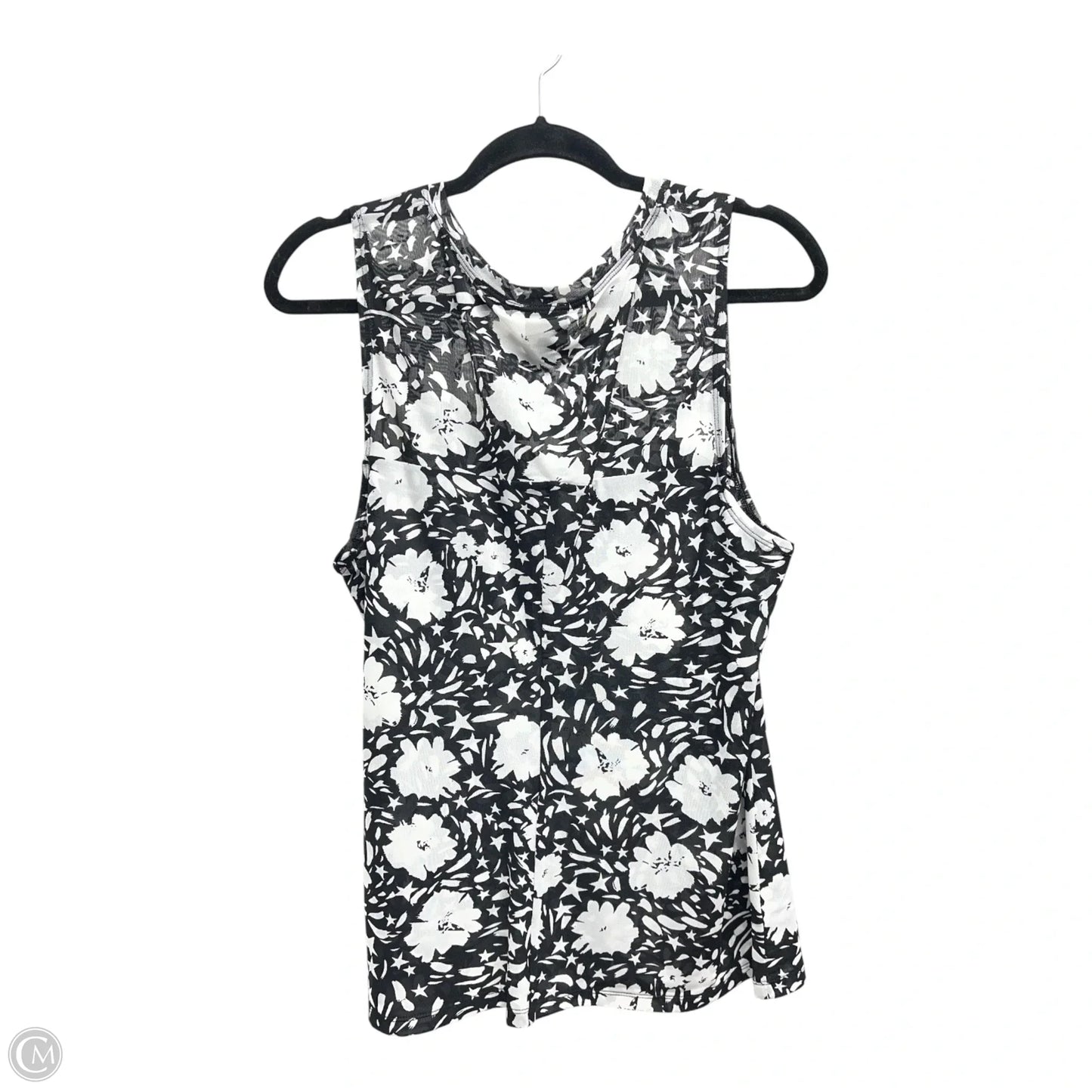 Top Sleeveless By Cabi In Black & White, Size: L