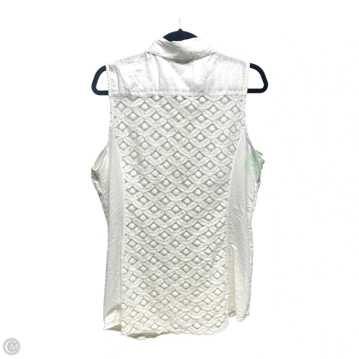 Top Sleeveless By Cabi In White, Size: L