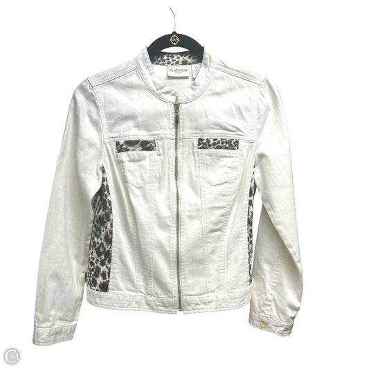 Jacket Denim By Chicos In Animal Print, Size: S