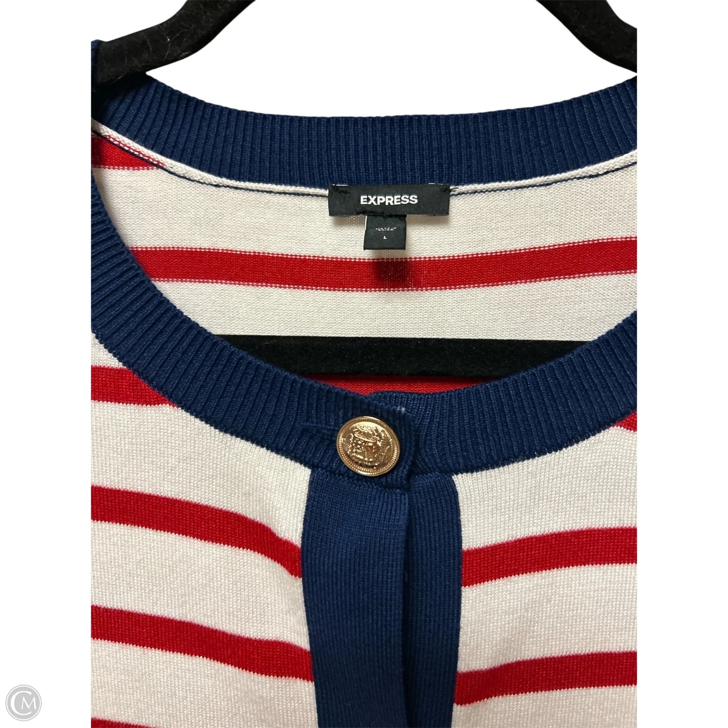 Sweater By Express In Striped Pattern, Size: L