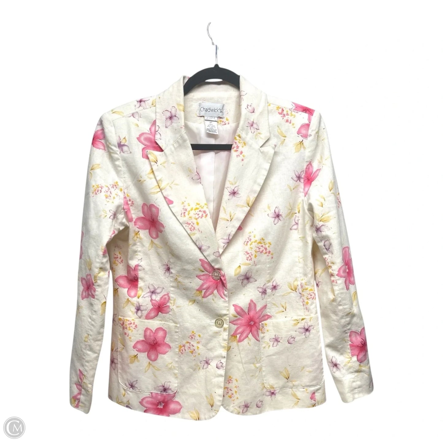 Blazer By Chadwicks In Floral Print, Size: 8p