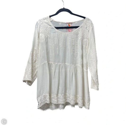 Top Long Sleeve Designer By Johnny Was In Beige, Size: S
