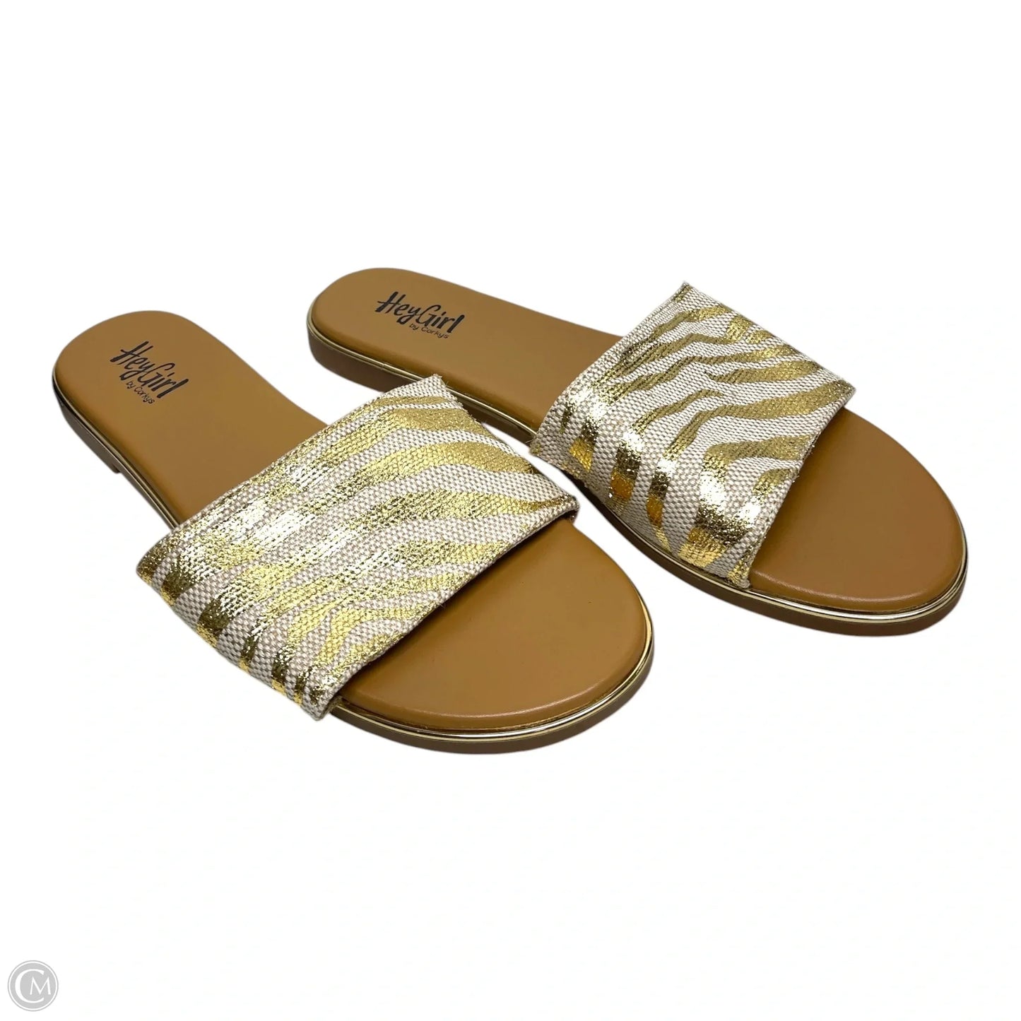 Sandals Flats By Corkys In Gold & White, Size: 9