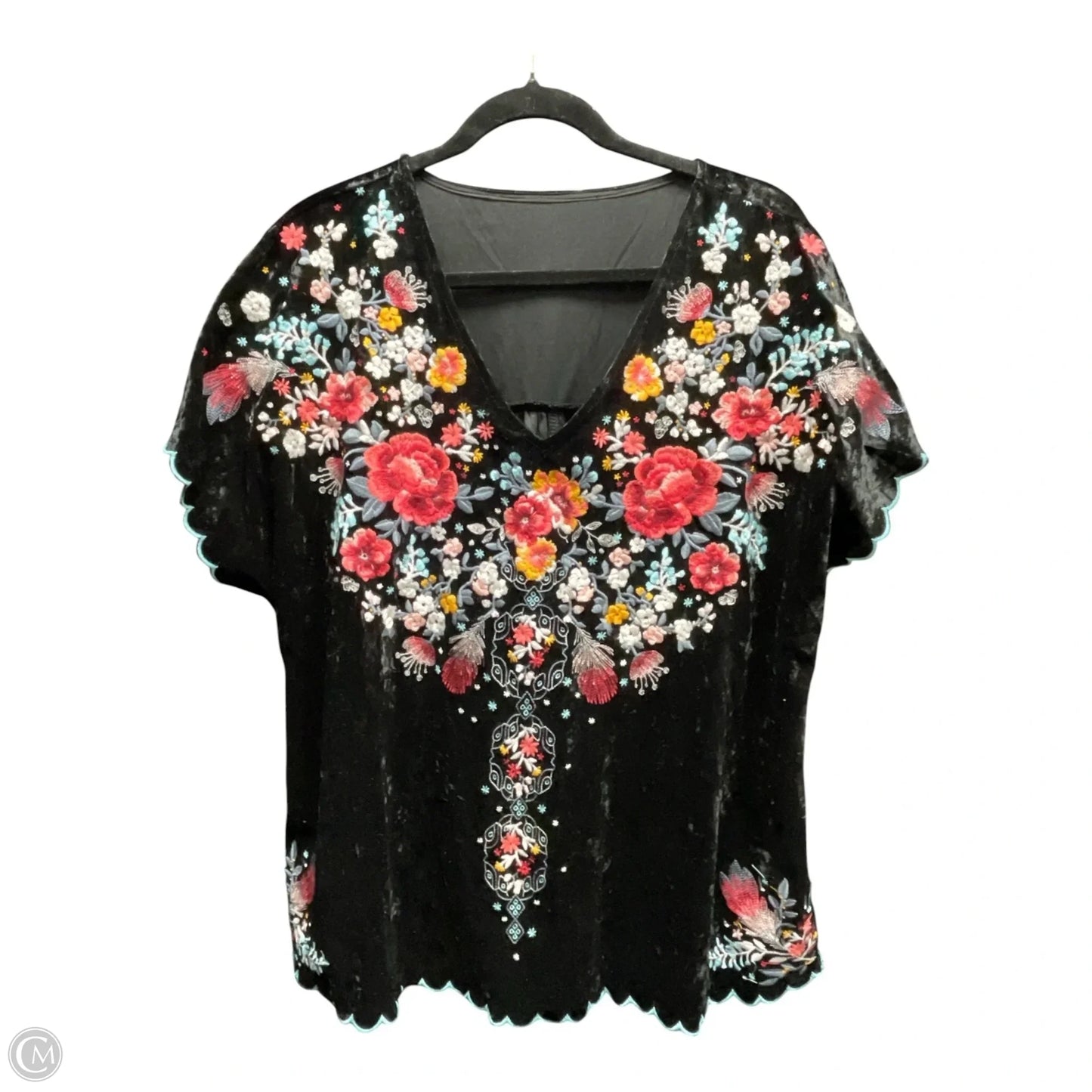 Top Short Sleeve By Clothes Mentor In Black, Size: Xl