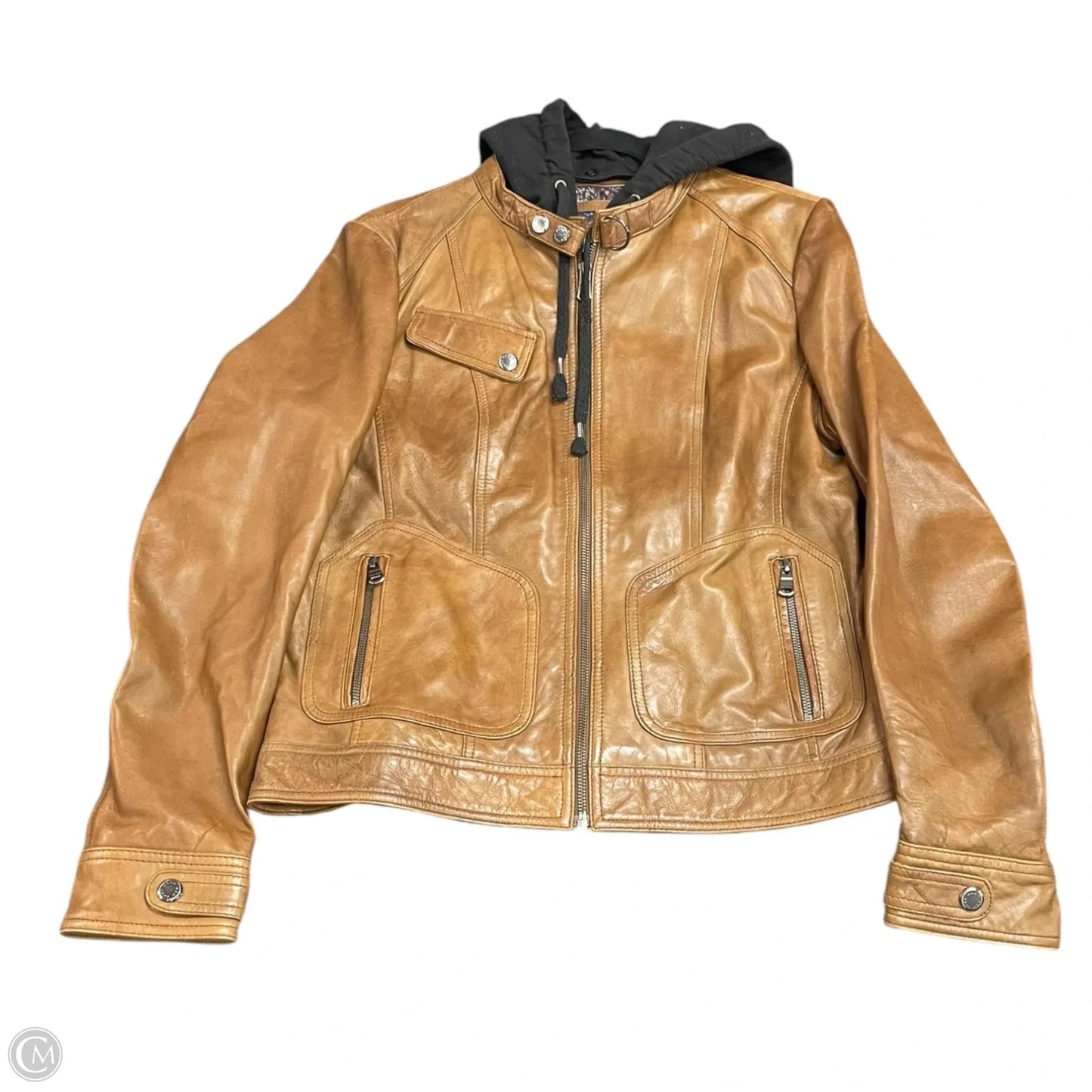 Jacket Leather By Marc New York In Brown, Size: L
