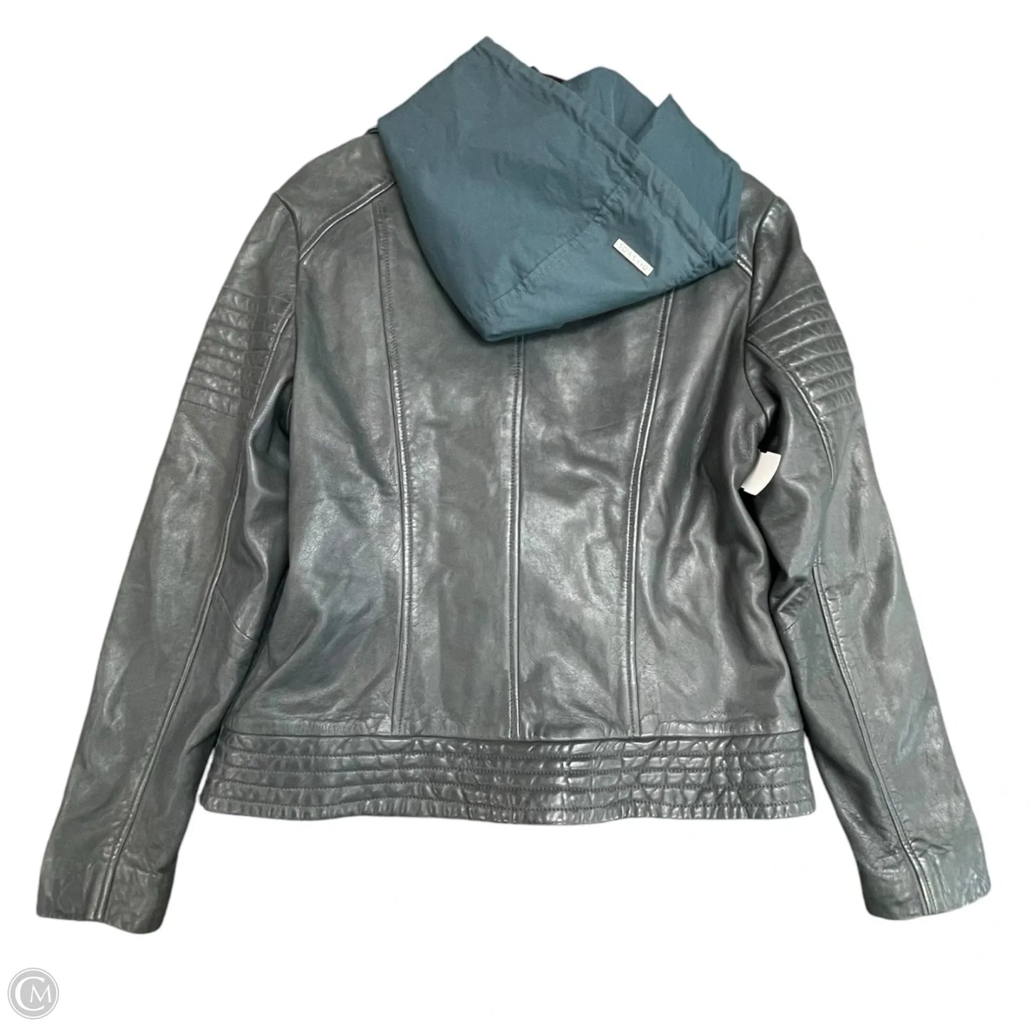 Jacket Leather By Cmb In Grey, Size: Xl