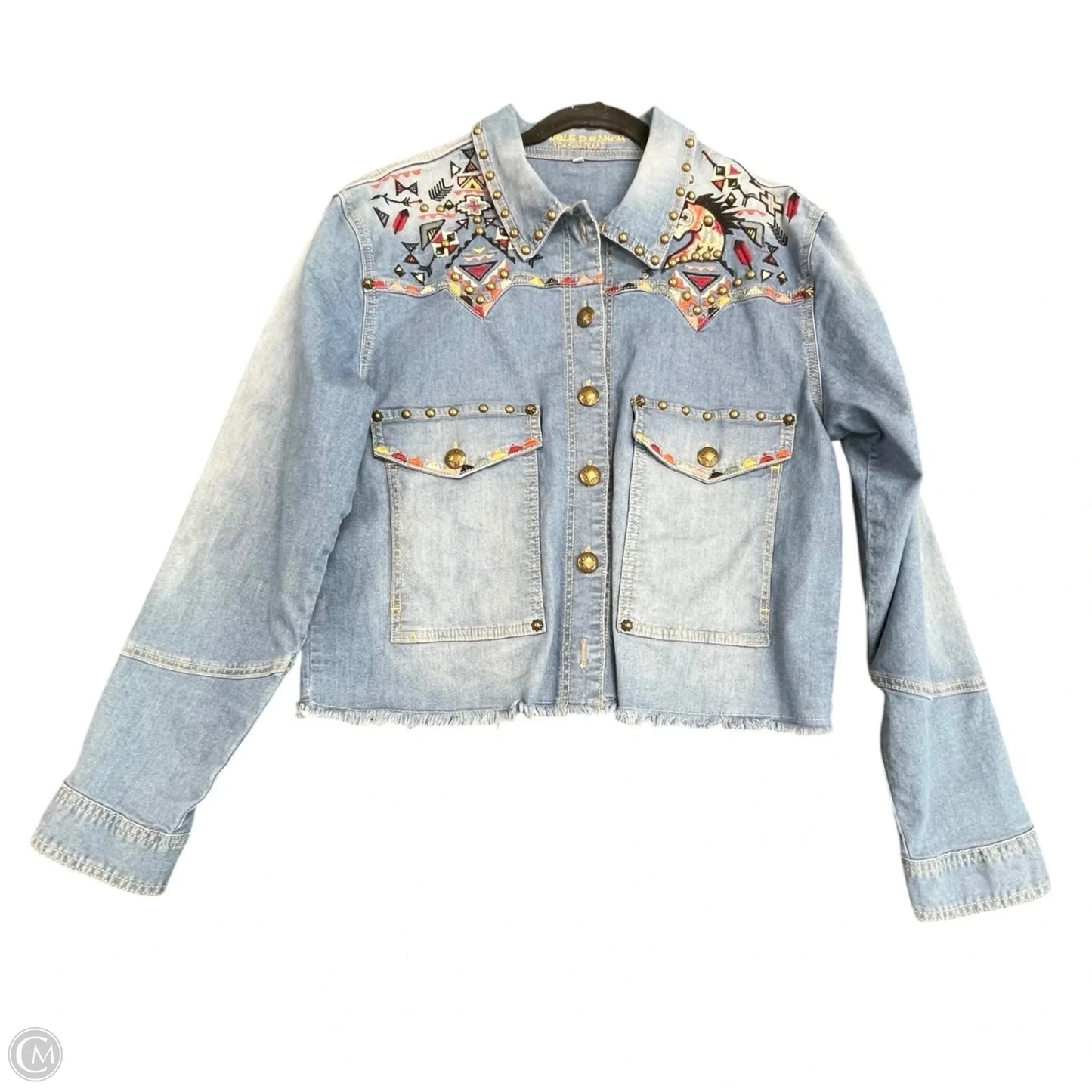 Jacket Denim By Double D Ranch In Blue Denim, Size: L