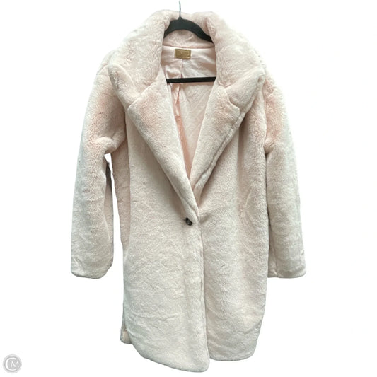 Coat Faux Fur & Sherpa By Pol In Pink, Size: L