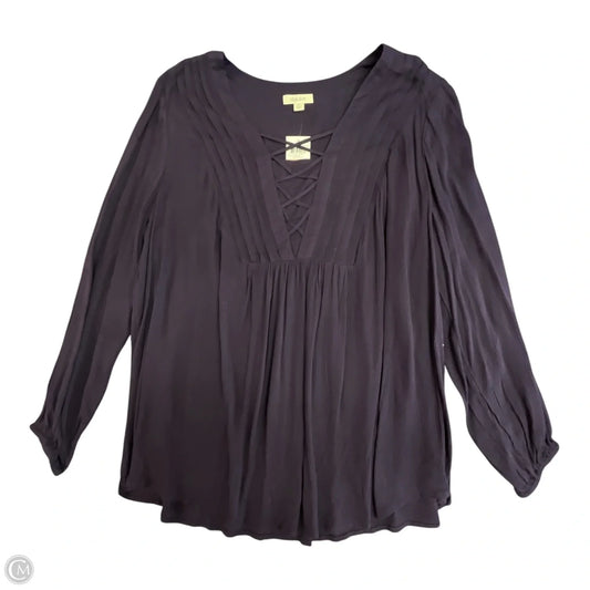 Top Long Sleeve By Style And Company In Purple, Size: 2x