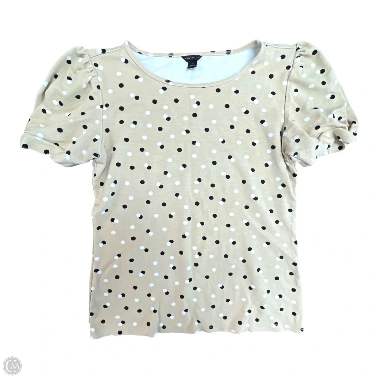 Top Short Sleeve By Ann Taylor In Polkadot Pattern, Size: Xs