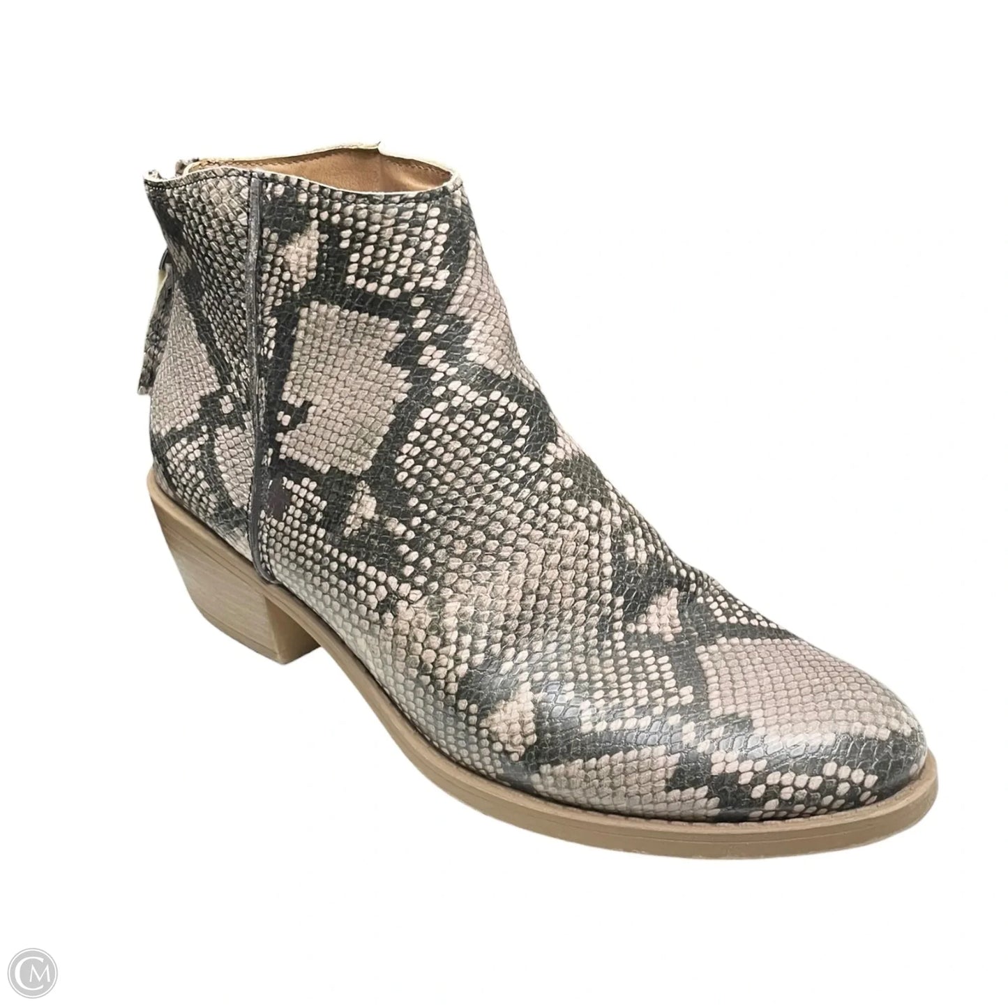 Boots Ankle Heels By Clothes Mentor In Animal Print, Size: 9.5