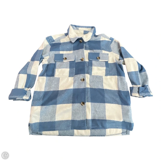 Jacket Shirt By Old Navy In Blue & White, Size: L