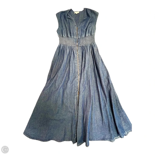 Dress Casual Midi By Entro In Blue Denim, Size: L