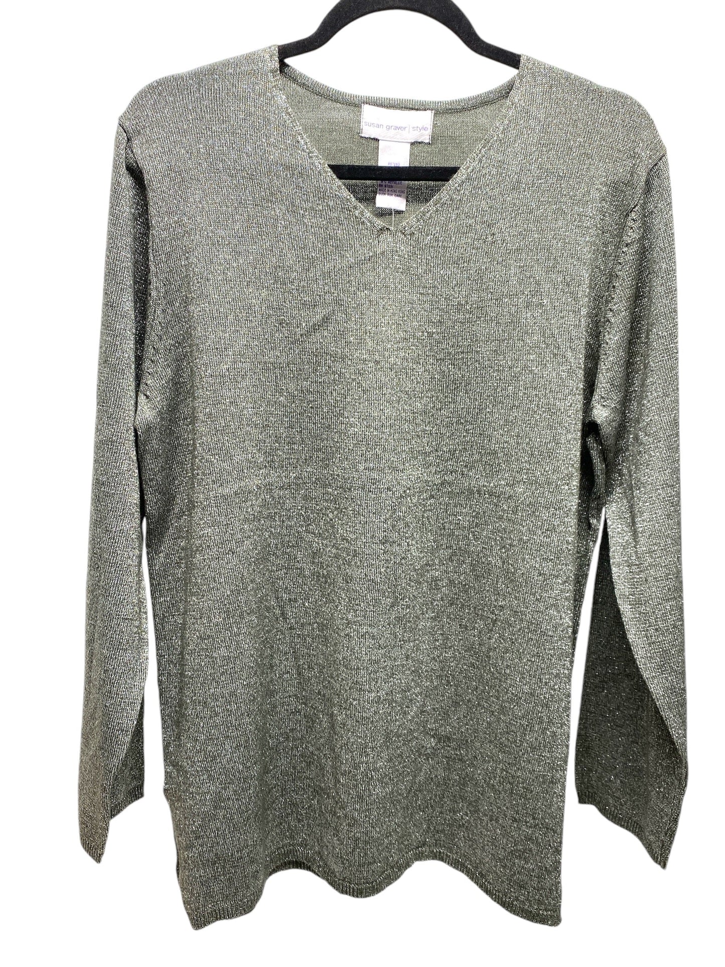 Sweater By Susan Graver In Silver, Size: M